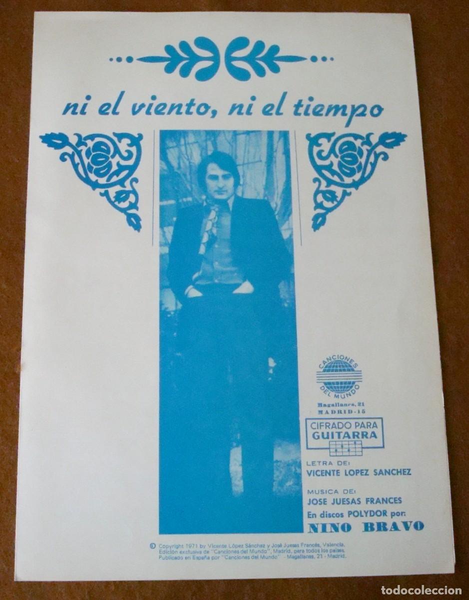 Partituras musicales: Nino Bravo : Ni el viento, ni el tiempo - Edici&oacute;n original 1971 Canciones del mundo