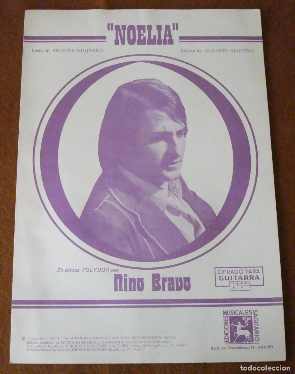 Partituras musicales: Nino Bravo : Noelia - Edici&oacute;n original 1971 Ediciones musicales Sagitario