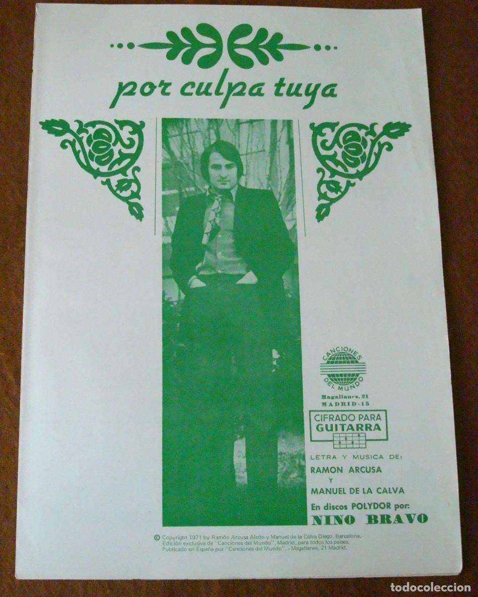 Partituras musicales: Nino Bravo : Por culpa tuya - Edici&oacute;n original 1971 Canciones del mundo