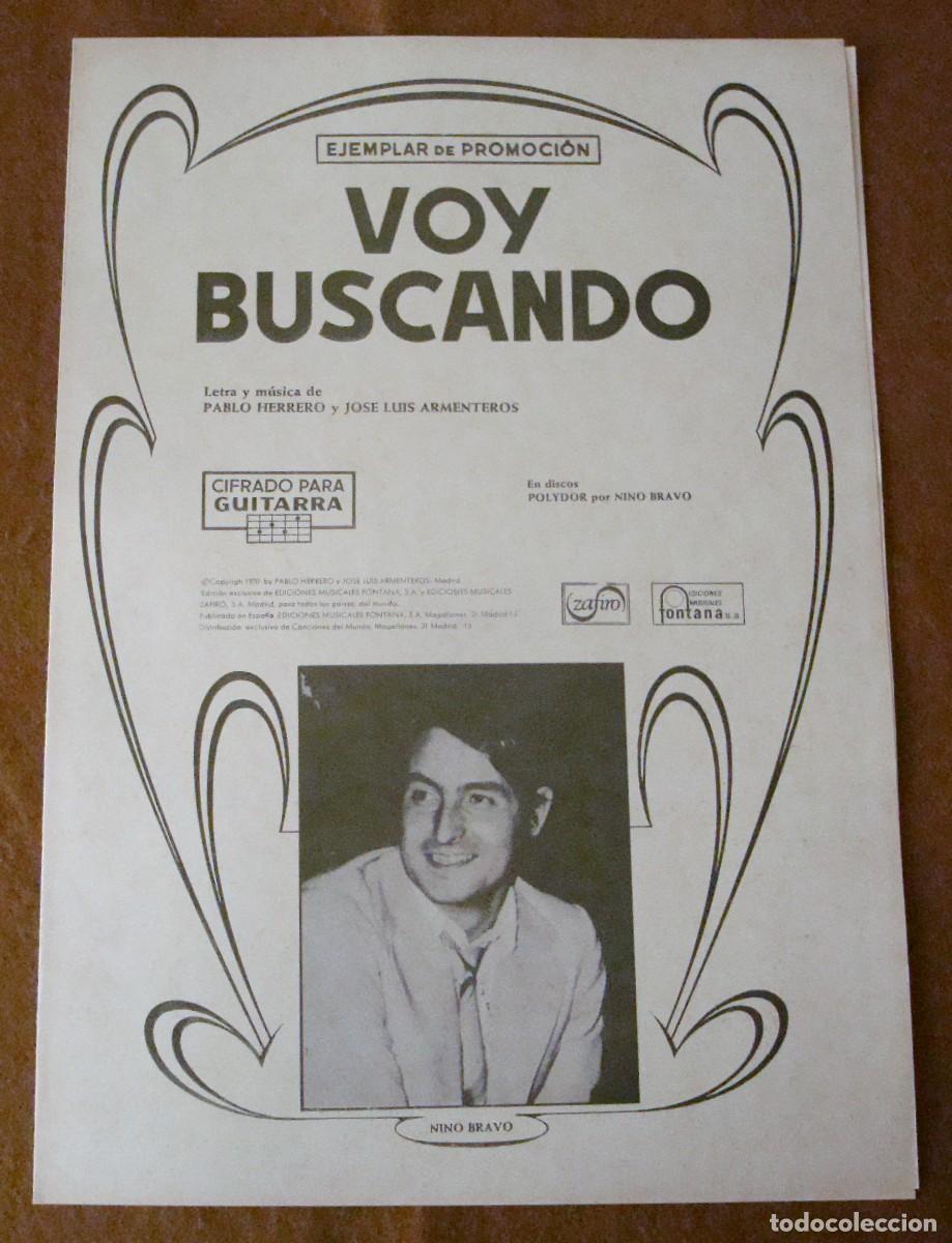 Partituras musicales: Nino Bravo : Voy buscando - Edici&oacute;n original promocional 1970 Ediciones musicales Fontana