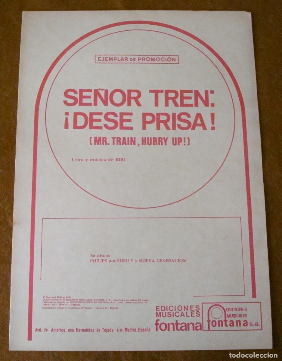 Partituras musicales: Shelly y Nueva Generaci&oacute;n : Mr. train, hurry up! - Edici&oacute;n promocional original 1968 Ediciones music