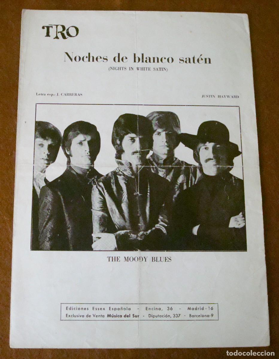 Partituras musicales: The Moody Blues : Noches de blanco sat&eacute;n - Edici&oacute;n original 1968 Ediciones TRO / M&uacute;sica del Sur