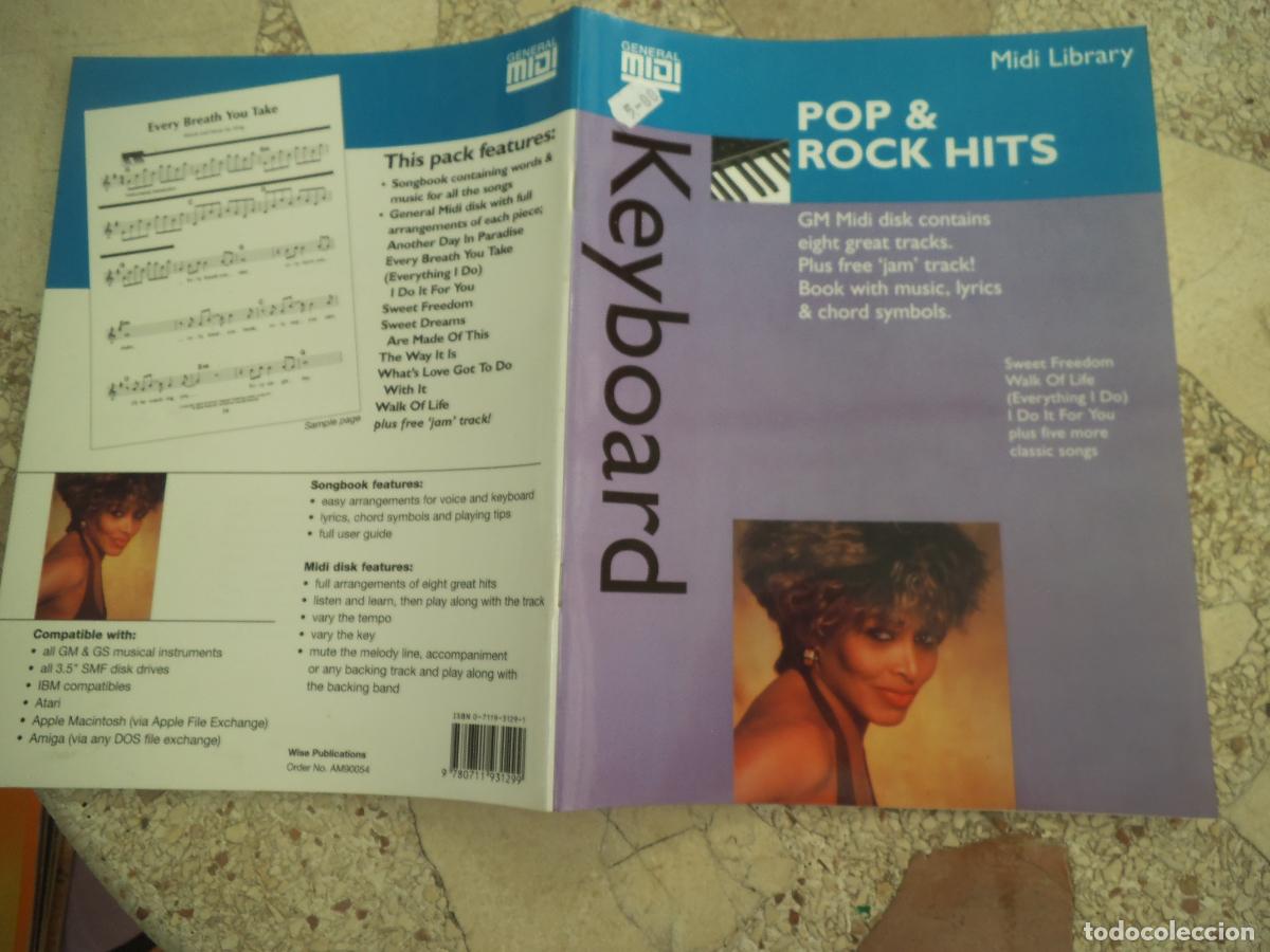 Partituras musicales: general midi, keyboard,pop & rock hits, 40 paginas
