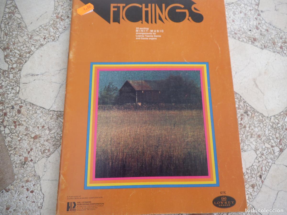 Partituras musicales: partitura, etchings, 20 hits ,the lowrey mint-music sonc book series, 44 paginas