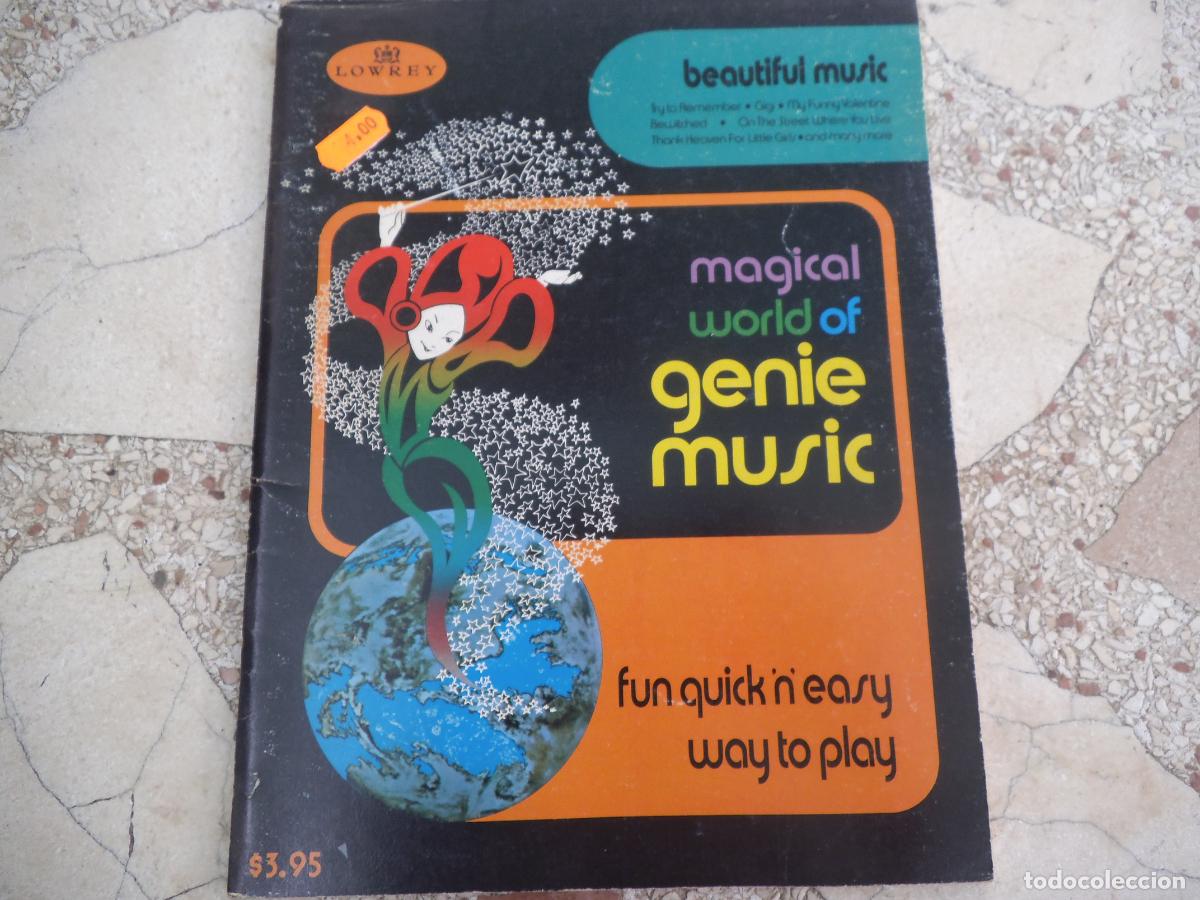 Partituras musicales: partitura, beautiful music, magical world of genie music, lowrey, sight sound,46 paginas