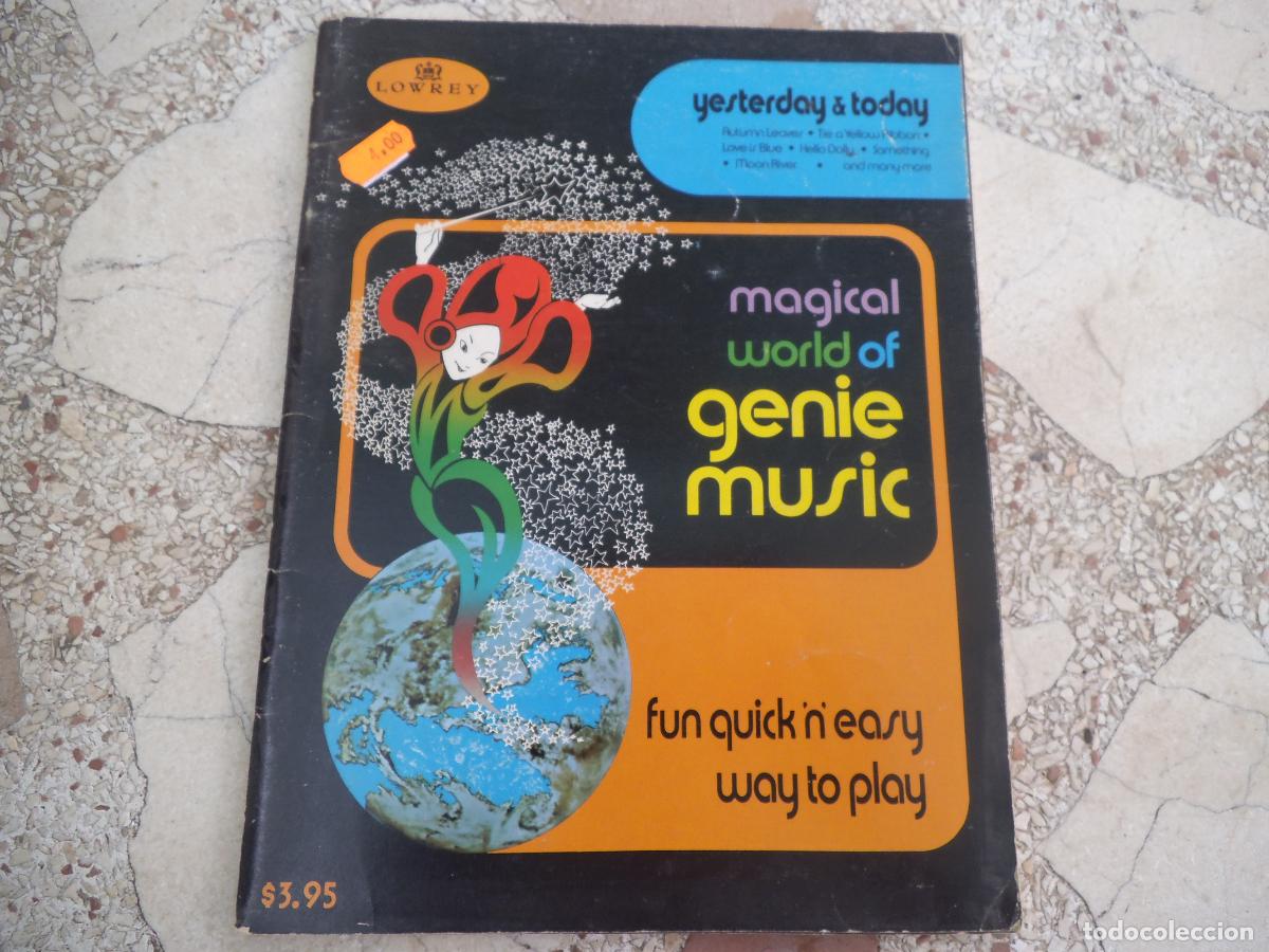 Partituras musicales: partitura, yesterday & today, magical world of genie music, lowrey, sight sound,46 paginas