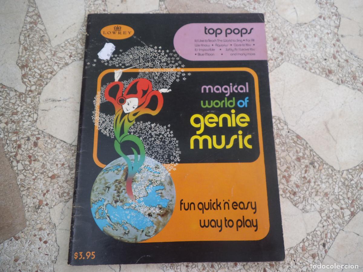 Partituras musicales: partitura, top pops , magical world of genie music, lowrey, sight sound,46 paginas