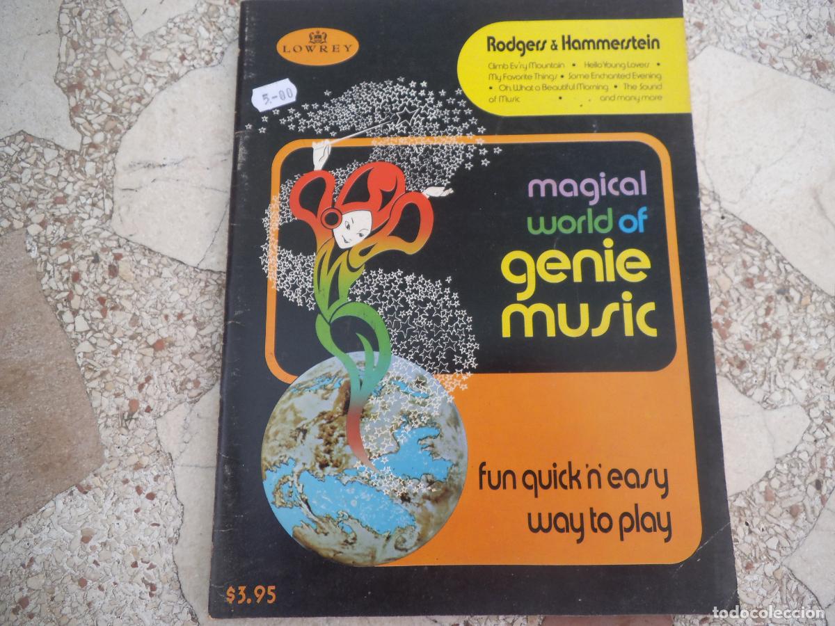 Partituras musicales: partitura, rodgers hammerstein , magical world of genie music, lowrey, sight sound,46 paginas