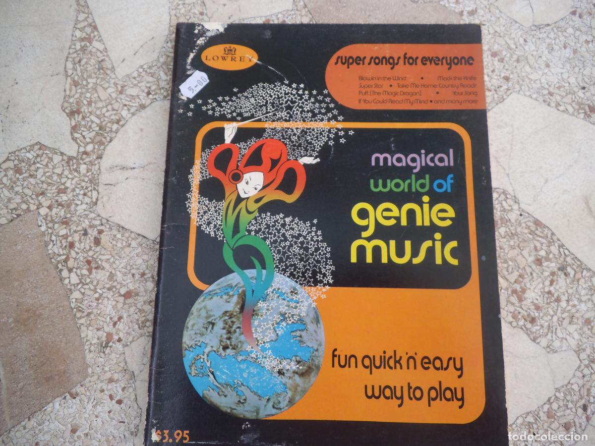 Partituras musicales: partitura, super songs for everyone , magical world of genie music, lowrey, sight sound,46 paginas