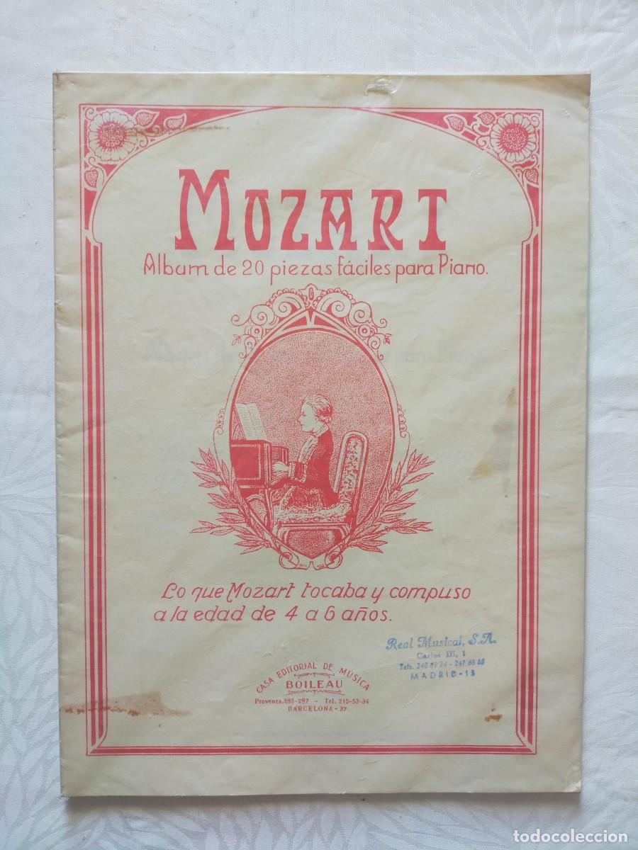Partituras musicales: MOZART: Album de 20 piezas f&aacute;ciles para Piano - Casa Editorial de M&uacute;sica: Boileau (Barcelona)