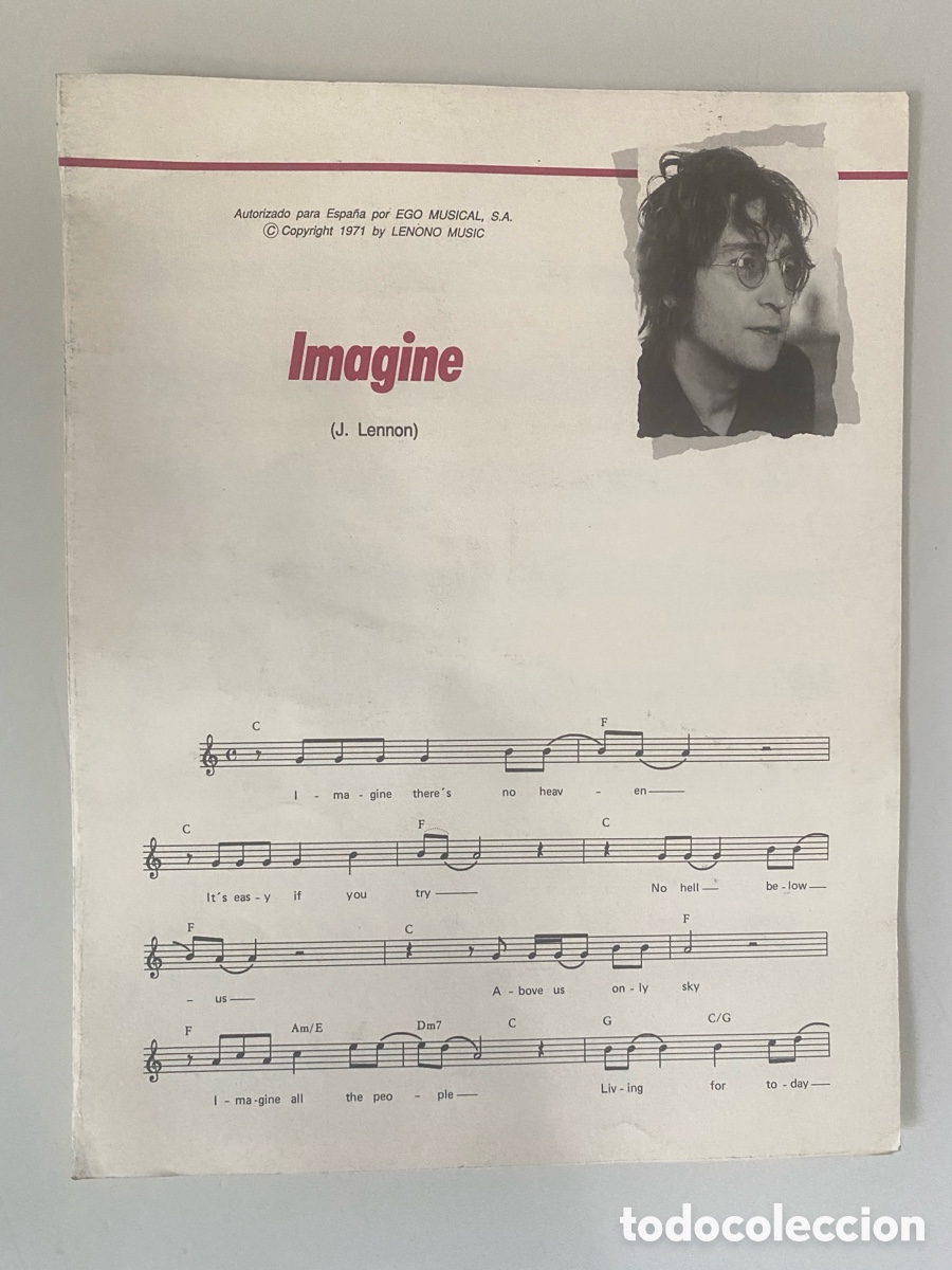 Partituras musicales: Partitura Imagine - LENNON, John