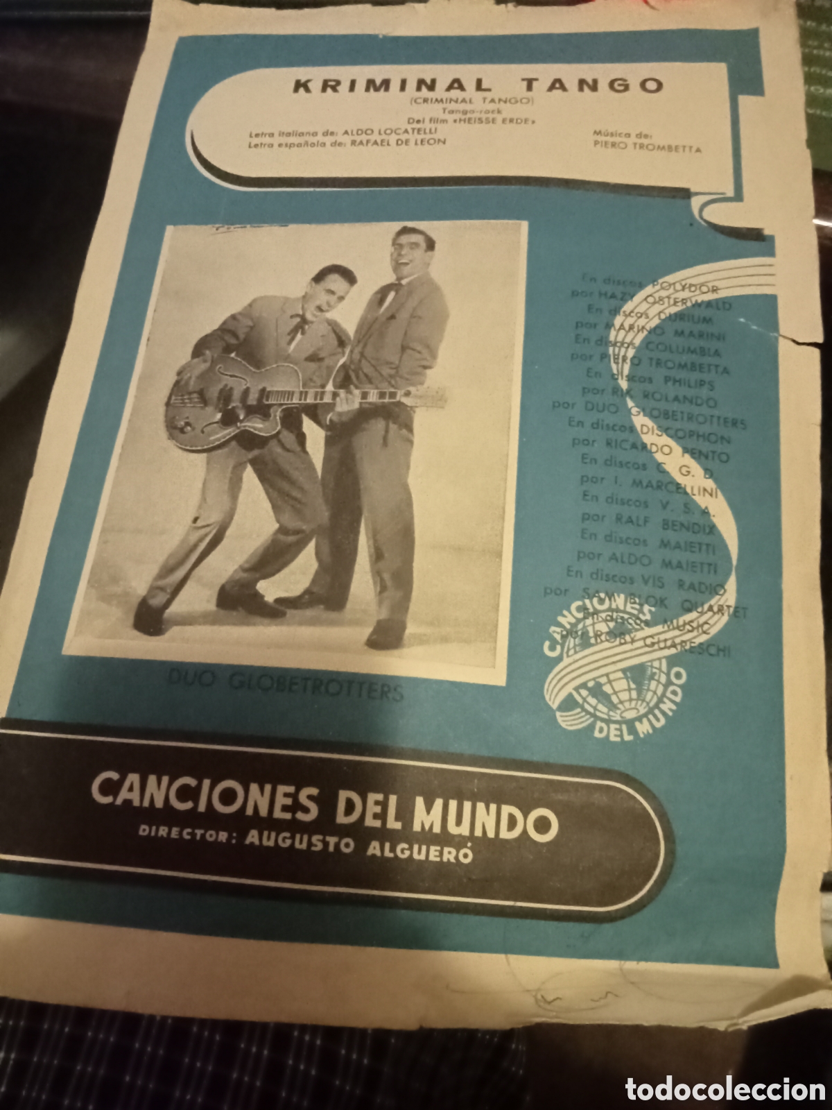 Partituras musicales: Kriminal tango canciones del mundo