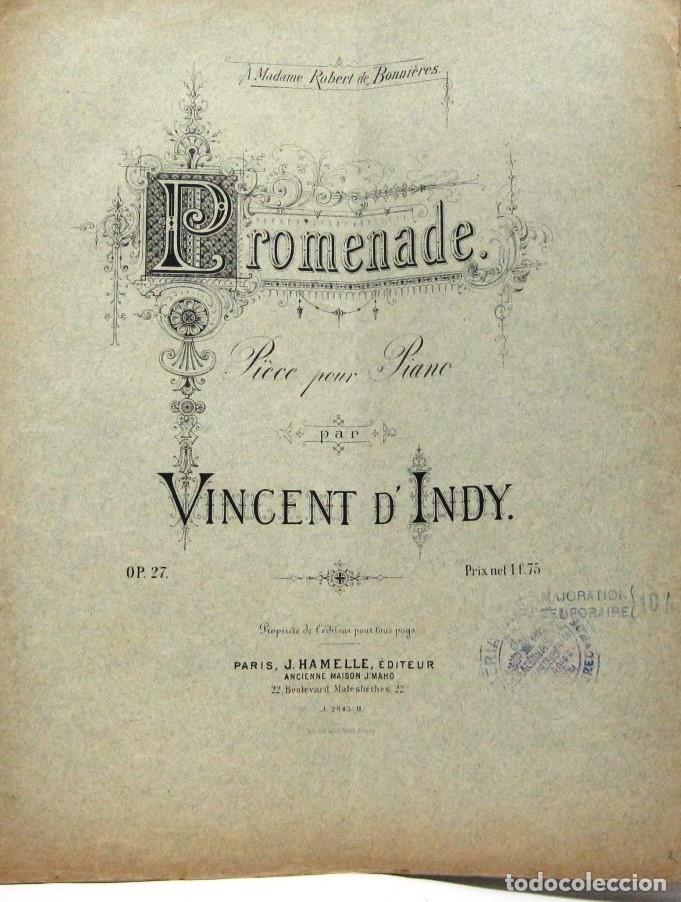 Partituras musicales: PROMENADE - DE VINCENT D'INDY - PARTITURA
