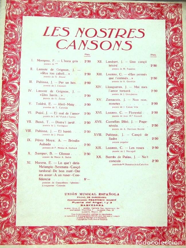Partituras musicales: LES NOSTRES CANSONS - CAN&Ccedil;O DE LLADRE - PARTITURA