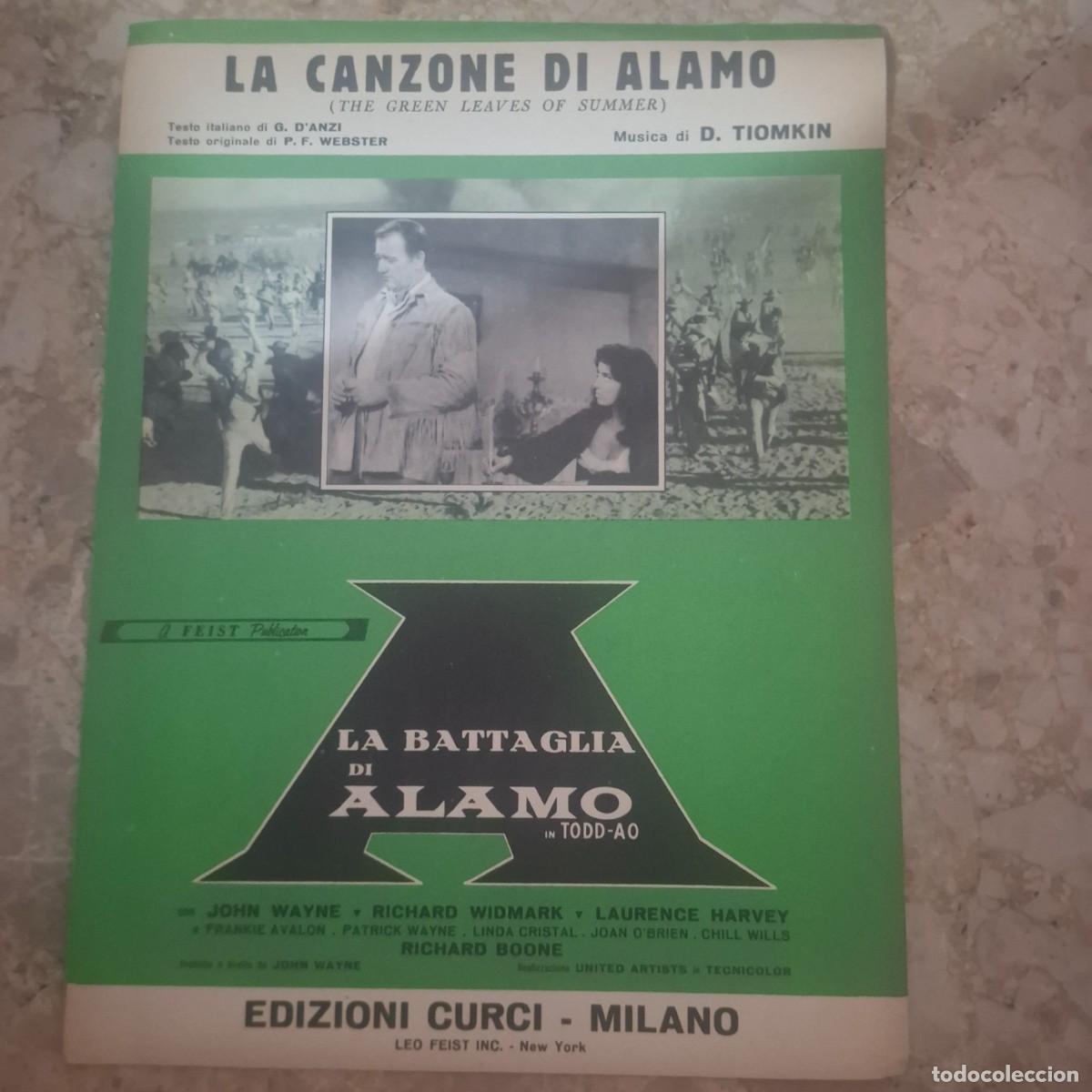 Partituras musicales: PARTITURAPELICULA EL ALAMO: LA CANZIONE DI ALAMO - 4PP - LETRA ITALIANO INGLES 1961
