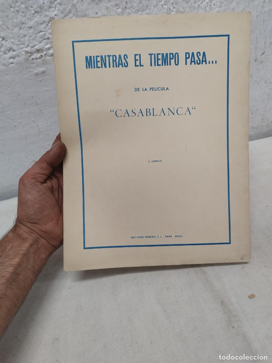 Partituras musicales: Antigua partitura de la pel&iacute;cula casablanca, mientras el tiempo pasa. H. Hupfeld.