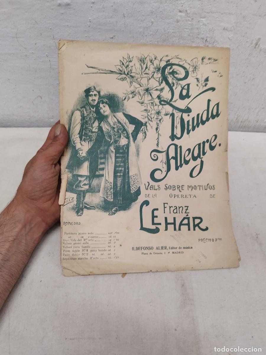 Partituras musicales: Antigua partitura La viuda alegre, Ildefonso Alier. Zarzuelas, partituras y piezas sueltas.
