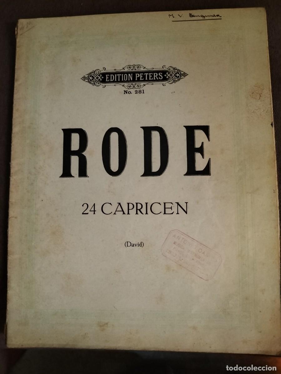 Partituras musicales: Libro de partituras antiguas. 24 Caprichos de Rode para viol&iacute;n solo, publicada por Edition Peters.