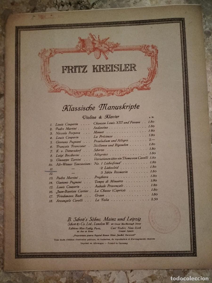 Partituras musicales: Libro de partituras&rdquo;Klassische Manuskripte&rdquo; para viol&iacute;n y piano,N&deg; 11 Liebesleid&rdquo; (Pena de amor)