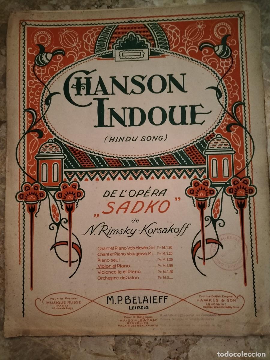 Partituras musicales: ANTIGUA PARTITURA M&Uacute;SICA PARA PIANO.CHANSON INDOUE. DE L&Oacute;P&Eacute;RA. SADKO DE N.RIMSKY-KORSAKOFF