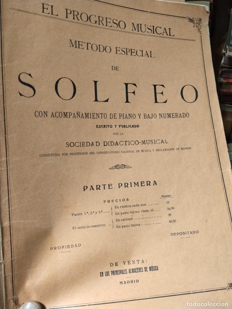 Partituras musicales: M&eacute;todo especial de Solfeo con Piano y Bajo numerado. Parte primera