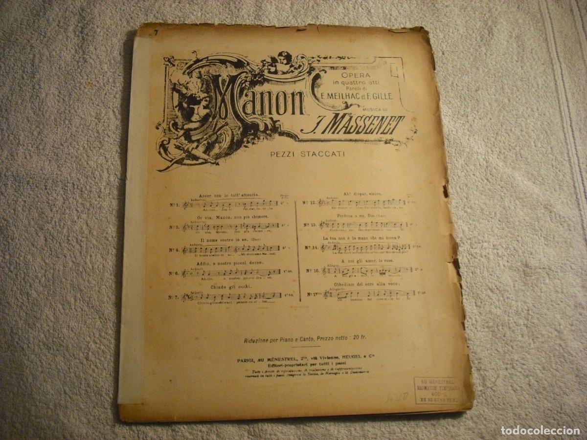 Partituras musicales: PARTITURA MANON , J. MASSENET , OPERA