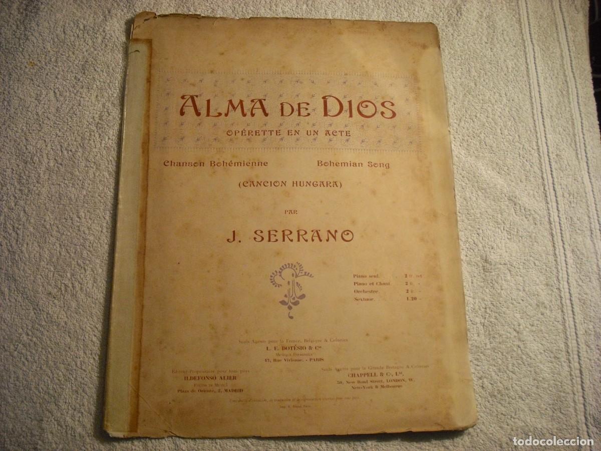 Partitions Musicales: ALMA DE DIOS, PARTITURA . J. SERRANO