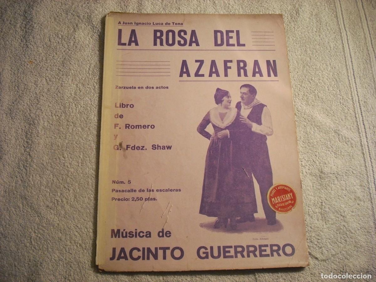 Partituras musicales: LA ROSA DEL AZAFRAN , PARTITURA JACINTO GUERRERO