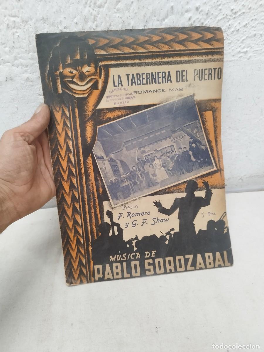Partituras musicales: Antigua partitura de m&uacute;sica, Pablo Solozabal. La taberna del puerto.