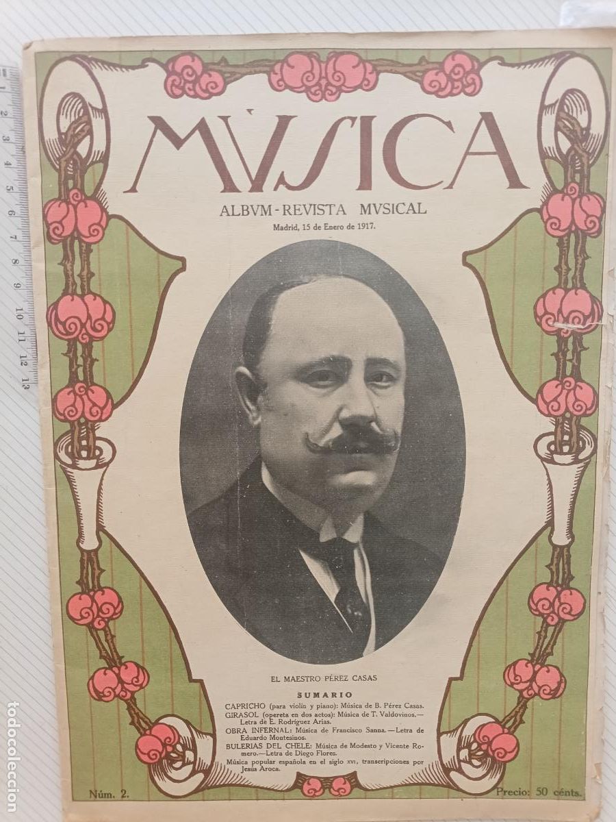 Partituras musicales: Album M&uacute;sica con partituras 1917 Maestro P&eacute;rez Casas