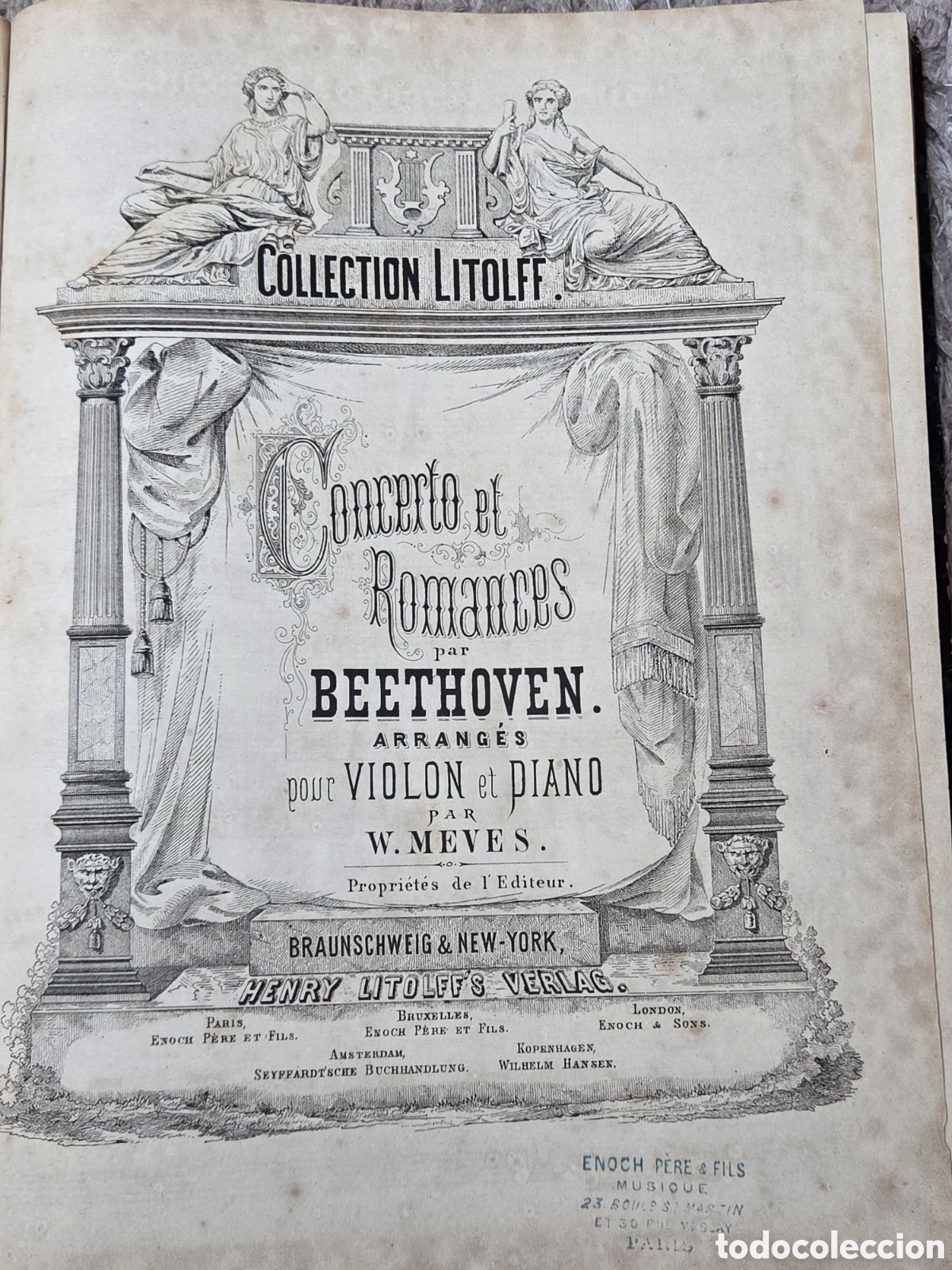 Partituras musicales: VIOL&Iacute;N Y PIANO, COLECCI&Oacute;N LITOLFF Conciertos y Romanzas de Beethoven.
