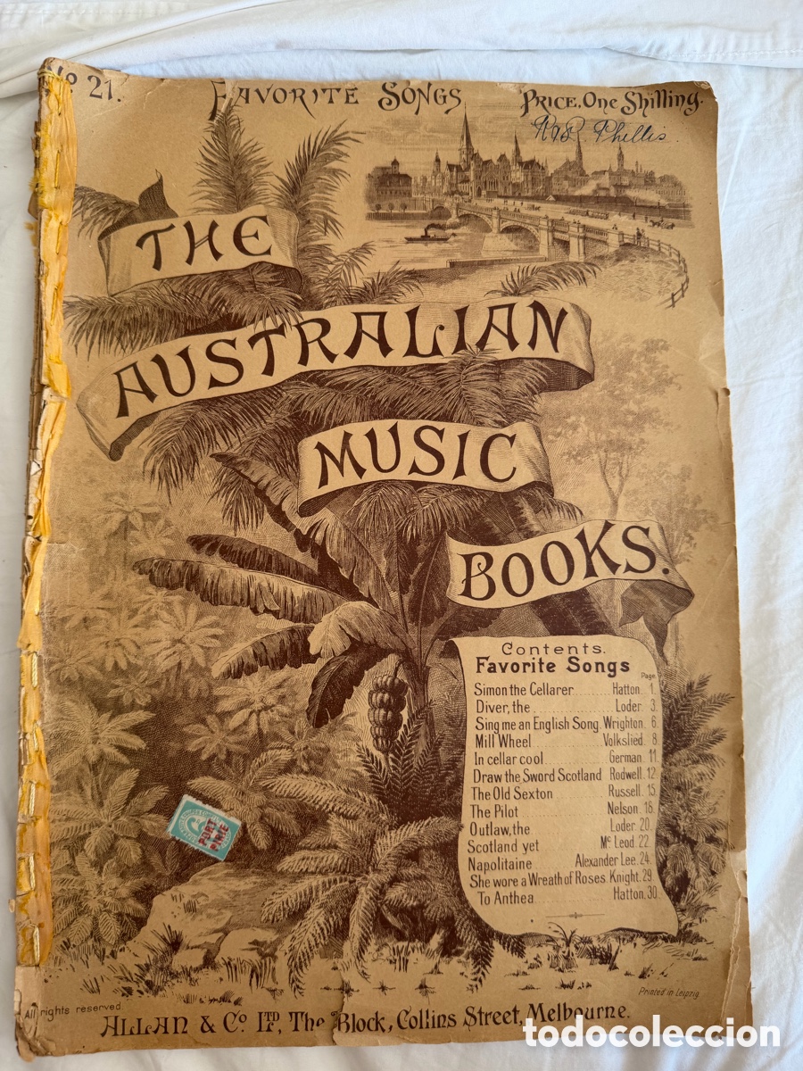 Partituras musicales: The Australian Music Books N&ordm; 21 &ndash; Favorite Songs &ndash; Allan & Co. Melbourne &ndash; ca. 1900-1910 &ndash; Completo
