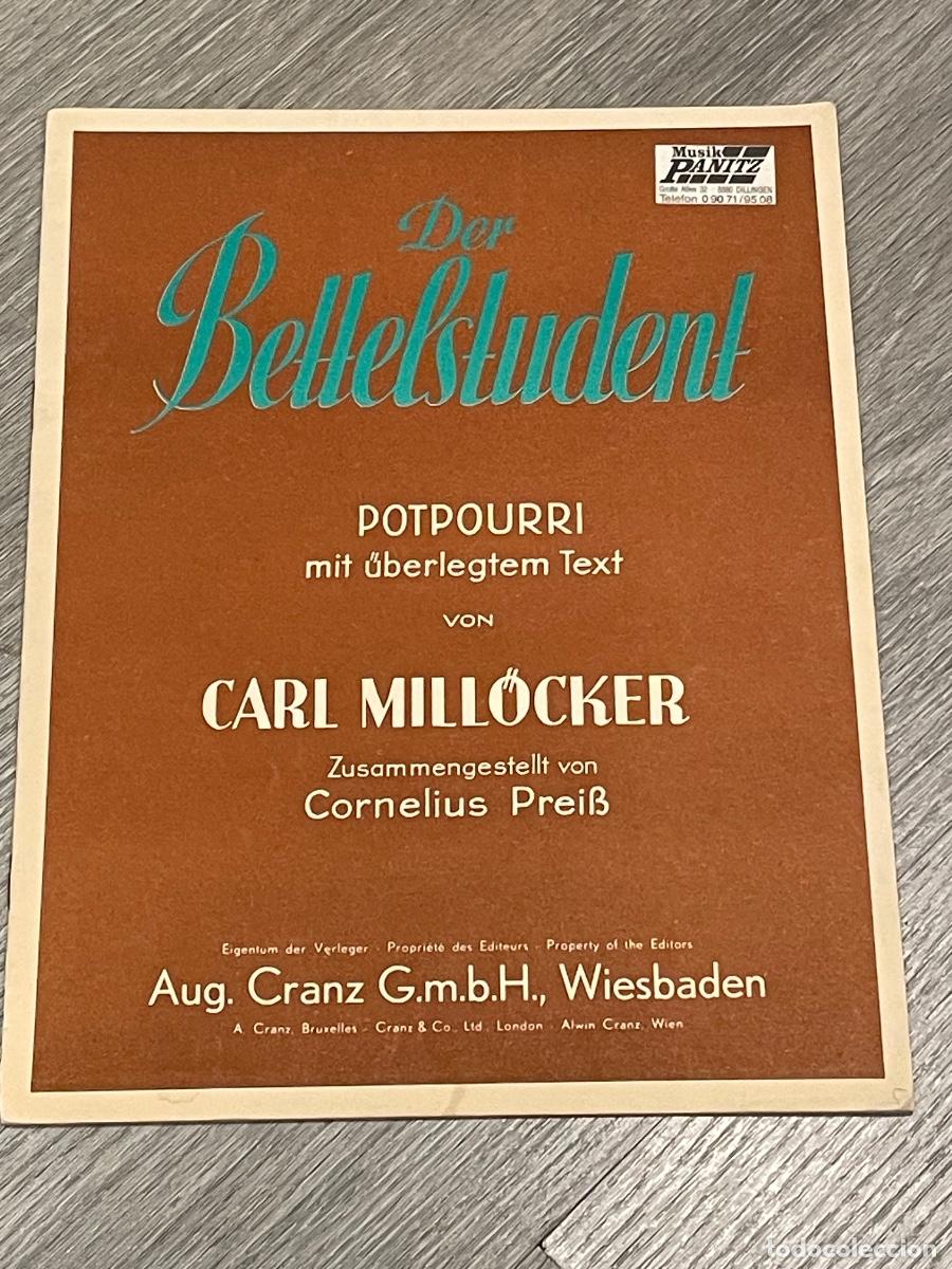 Partituras musicales: CARL MILL&Ouml;CKER - DER BETTELSTUDENT. PORPOURRI - A.CRANZ 47971 PIANO