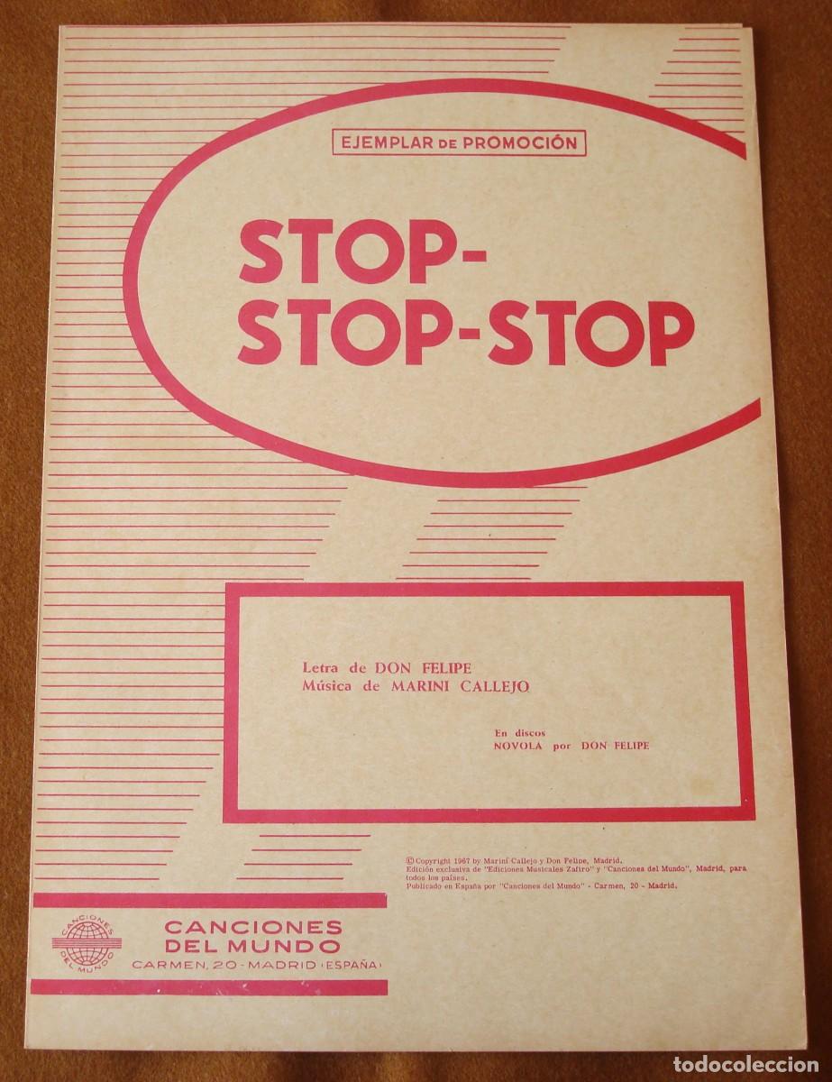 Partituras musicales: Don Felipe : Stop-stop-stop - Edici&oacute;n promocional original 1967 Canciones Del Mundo