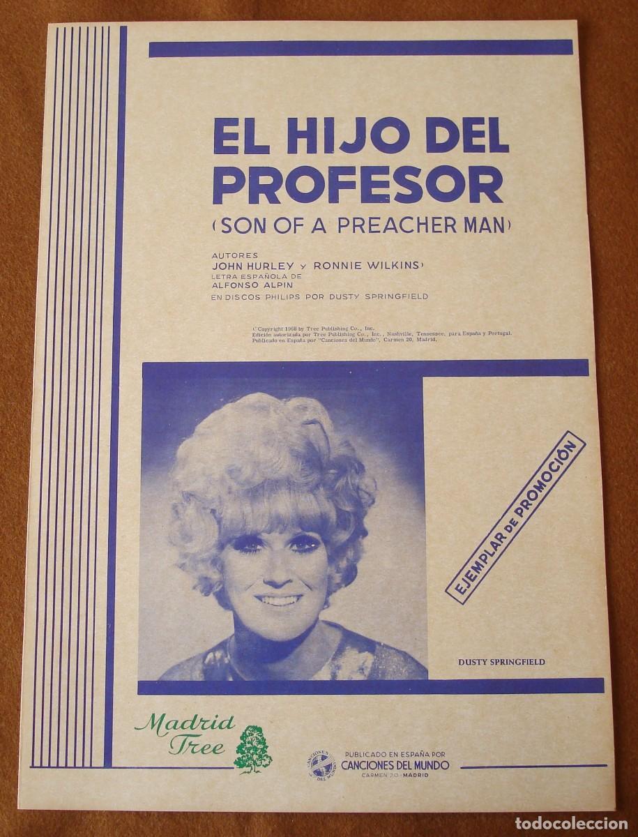 Partituras musicales: Dusty Springfield : Son of a preacher man - Promocional original 1968 Canciones Del Mundo