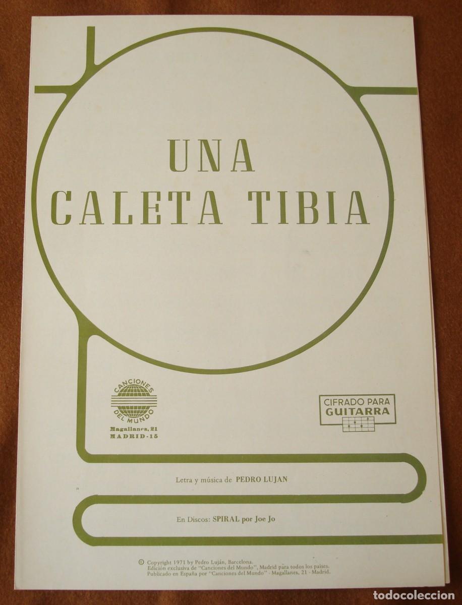 Partituras musicales: Joe Jo : Una caleta tibia - Edici&oacute;n original 1971 Canciones Del Mundo