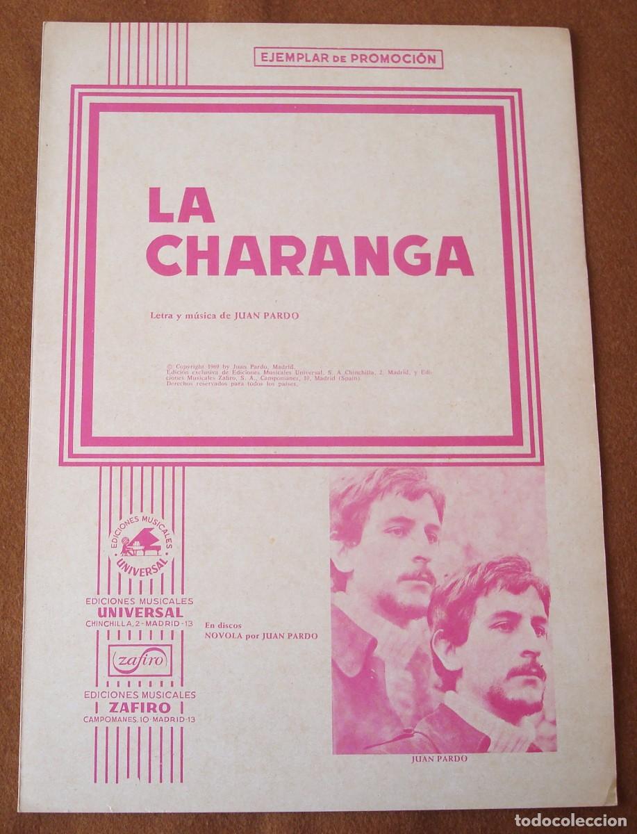 Partituras musicales: Juan Pardo: La charanga - Edici&oacute;n promocional original 1969 Ediciones musicales Universal