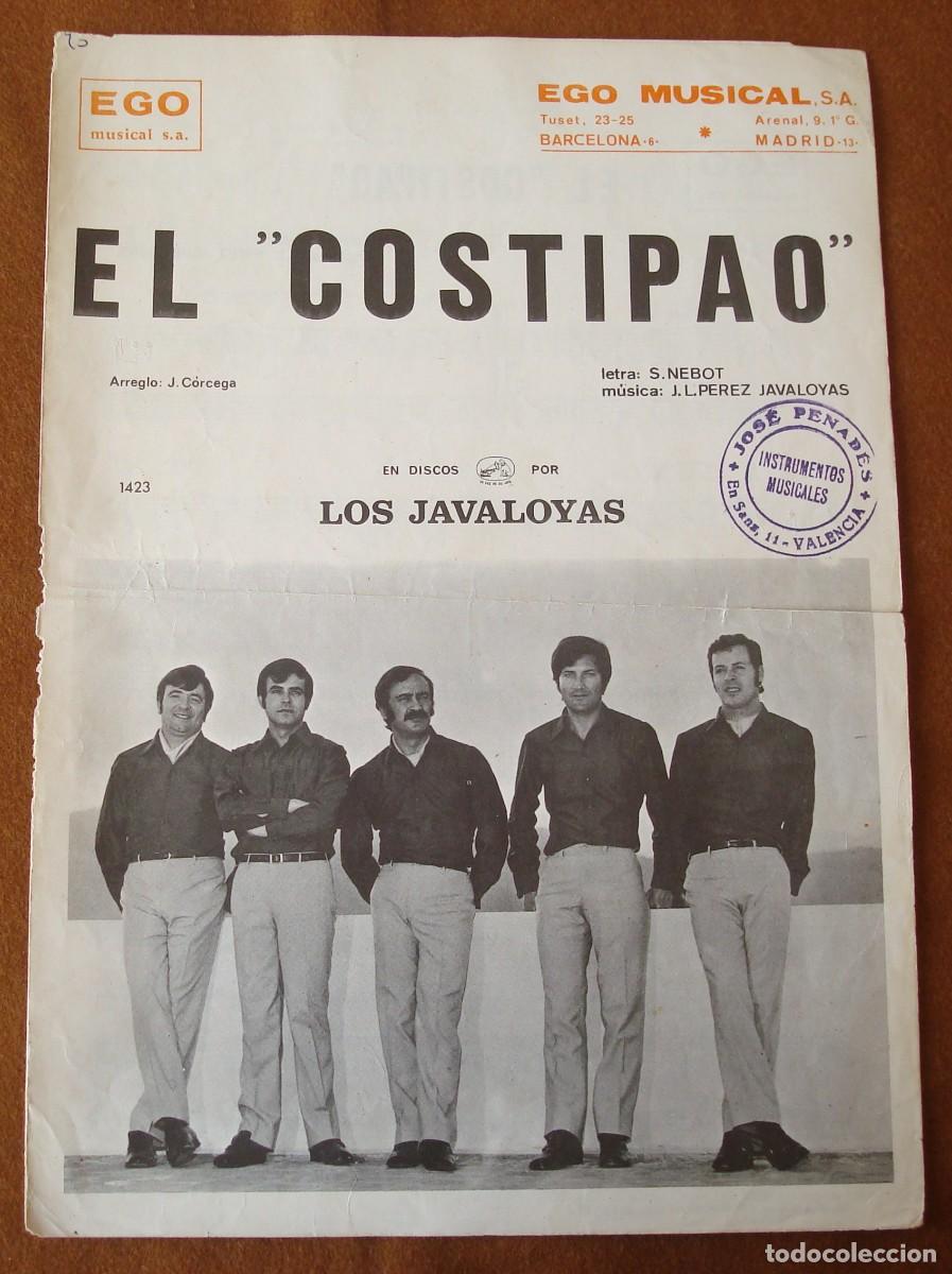 Partituras musicales: Los Javaloyas : El &rdquo;costipao&rdquo; - Edici&oacute;n original 1969 Ediciones EGO Musical