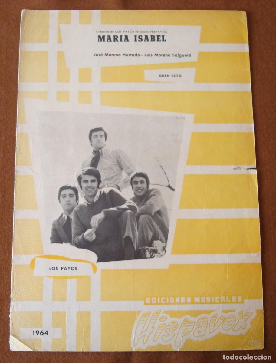 Partituras musicales: Los Payos : Mar&iacute;a Isabel - Edici&oacute;n original 1969 Ediciones Musicales Hispavox