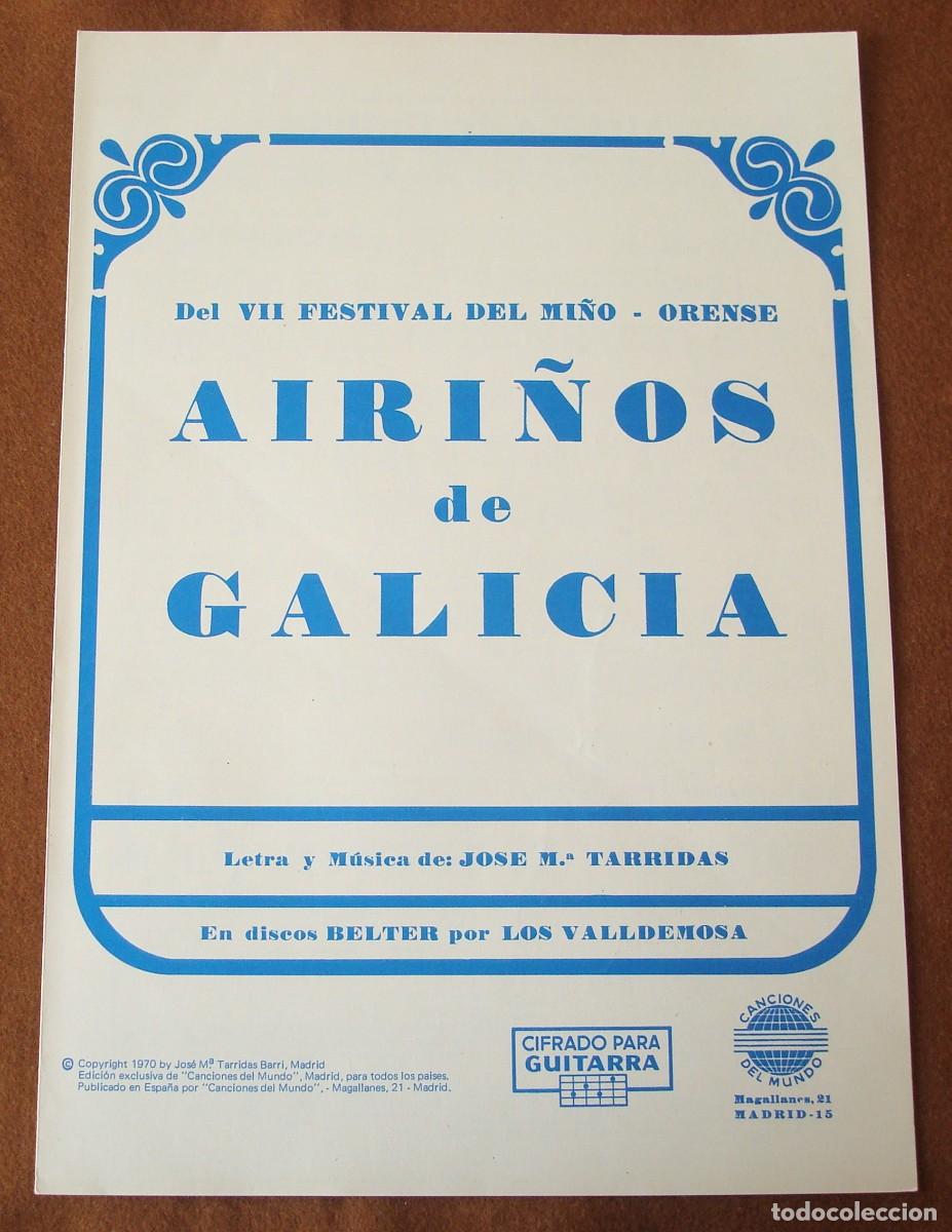 Partituras musicales: Los Valldemosa: Airi&ntilde;os de Galicia - Edici&oacute;n original 1970 Canciones Del Mundo