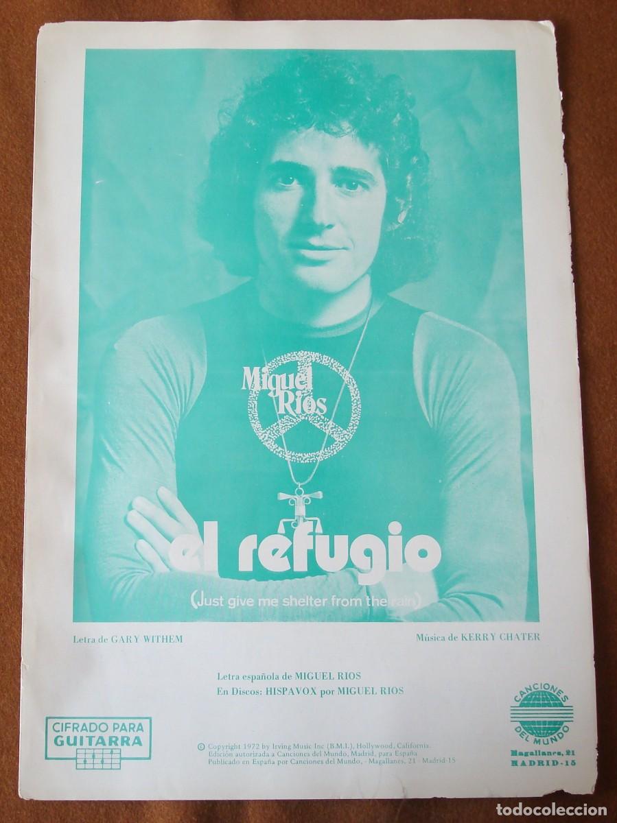 Partituras musicales: Miguel R&iacute;os : El refugio - Edici&oacute;n original 1972 Canciones del mundo