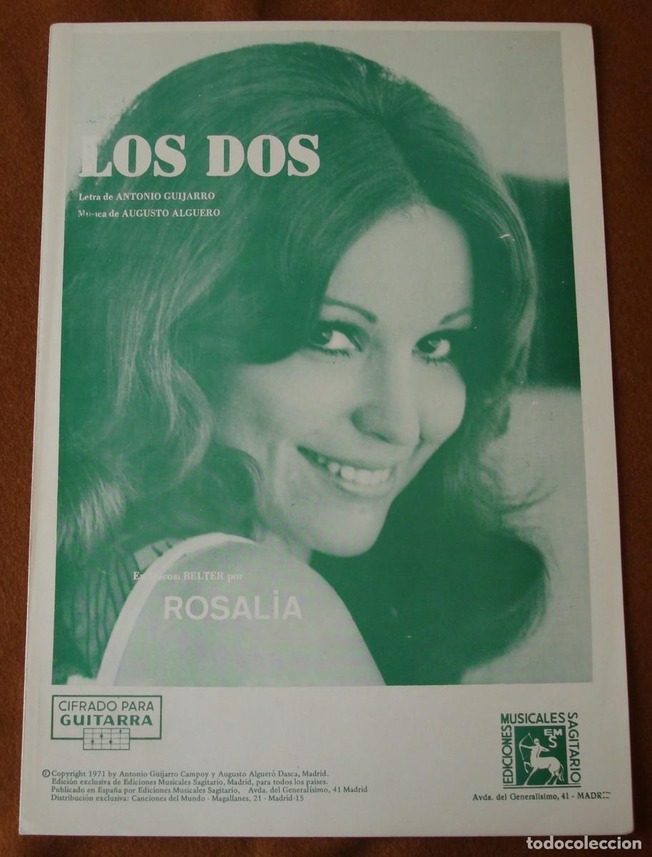 Partituras musicales: Rosal&iacute;a : Los dos - Edici&oacute;n original 1971 Ediciones musicales Sagitario