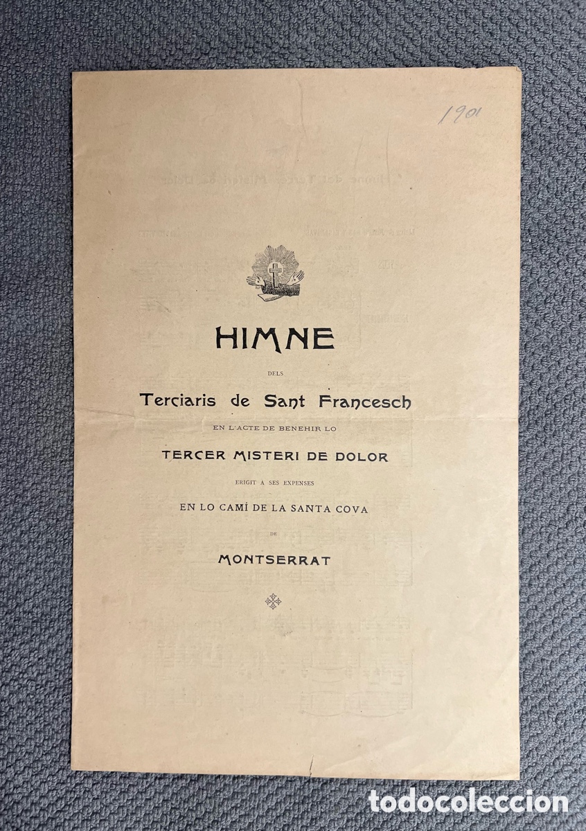 Partituras musicales: Himne dels Terciaris de Sant Francesch. En lo Cami de la Santa Cova de Montserrat (a.1901)