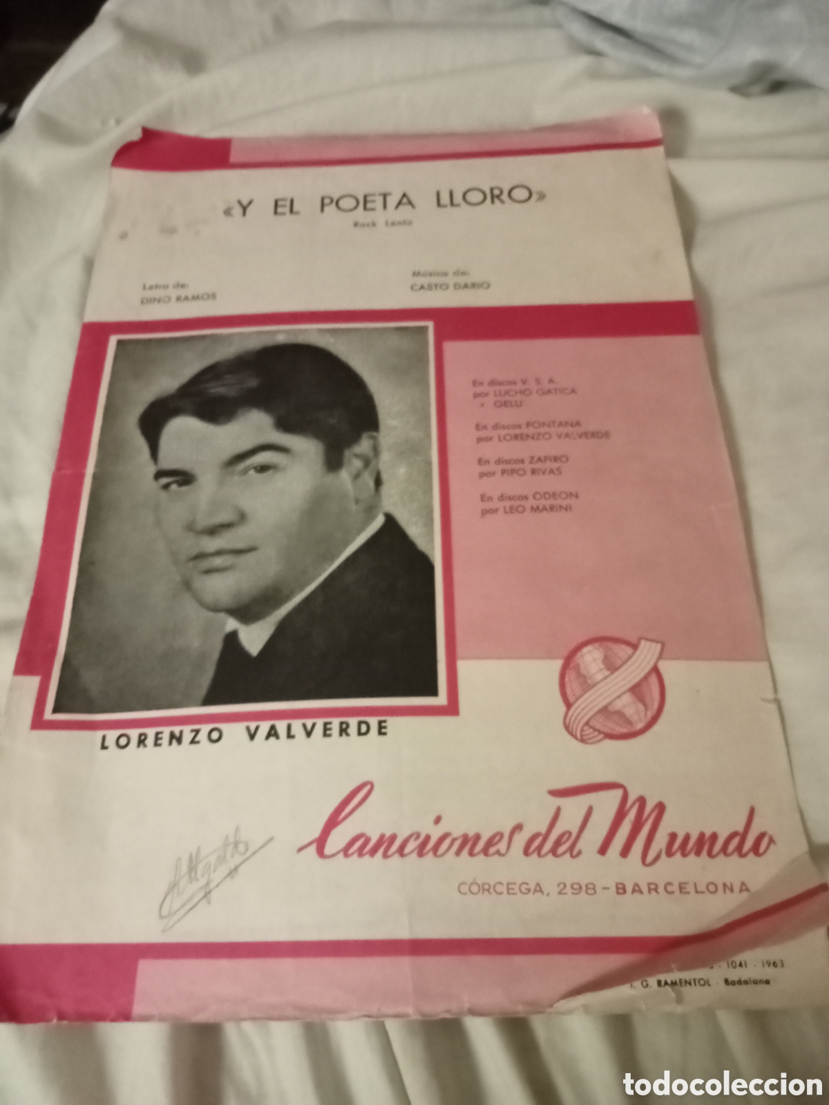 Partituras musicales: Y el poeta lloro canciones del mundo