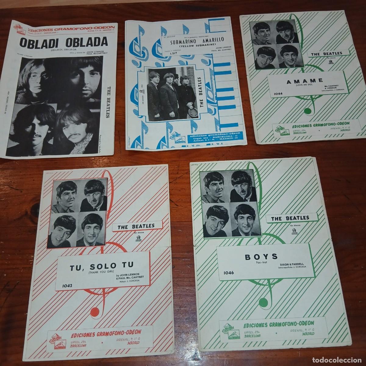 Partituras musicales: Lote de 5 partituras cancionero. De THE BEATLES