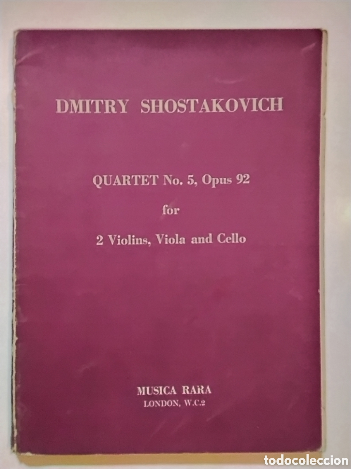 Partituras musicales: Shostakovich, Dmitry &ndash; Quartet No. 5, Opus 92 for 2 Violins, Viola and Cello &mdash; 1961
