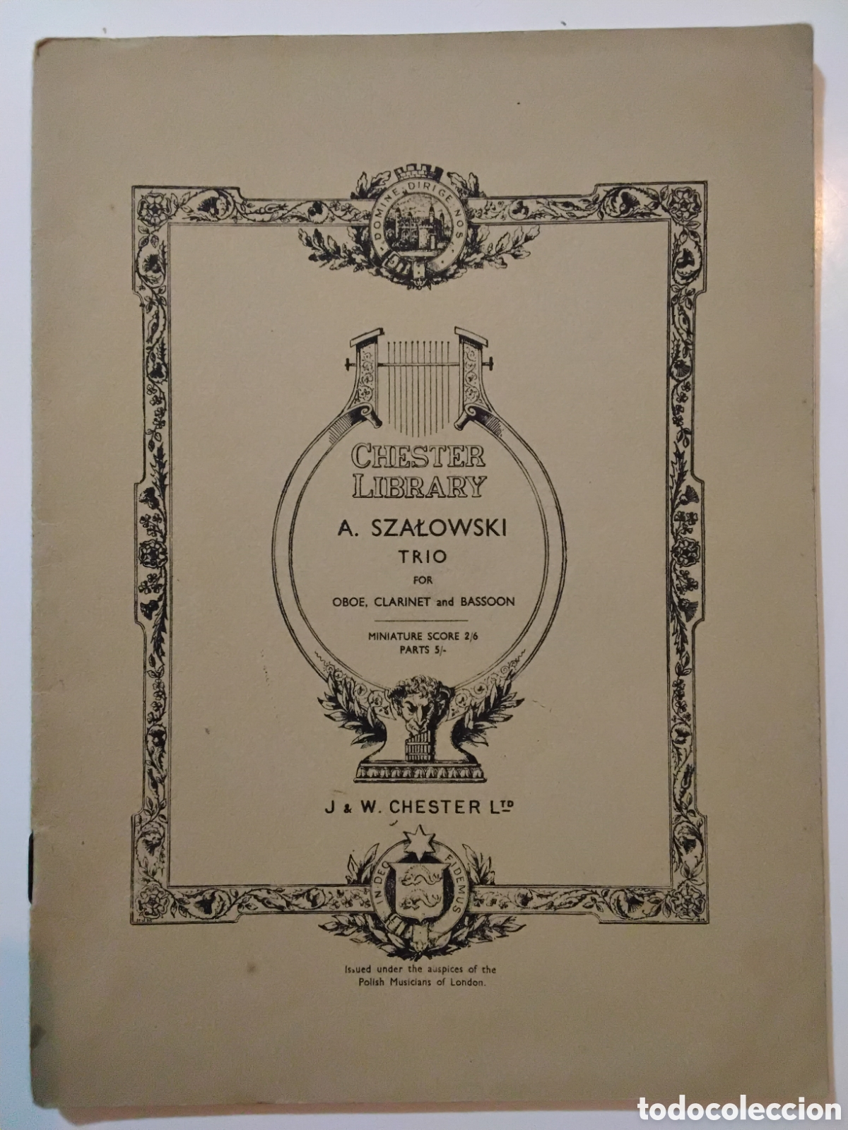 Partituras musicales: Szałowski, Antoni &ndash; Trio for Oboe, Clarinet and Bassoon &mdash; 1943