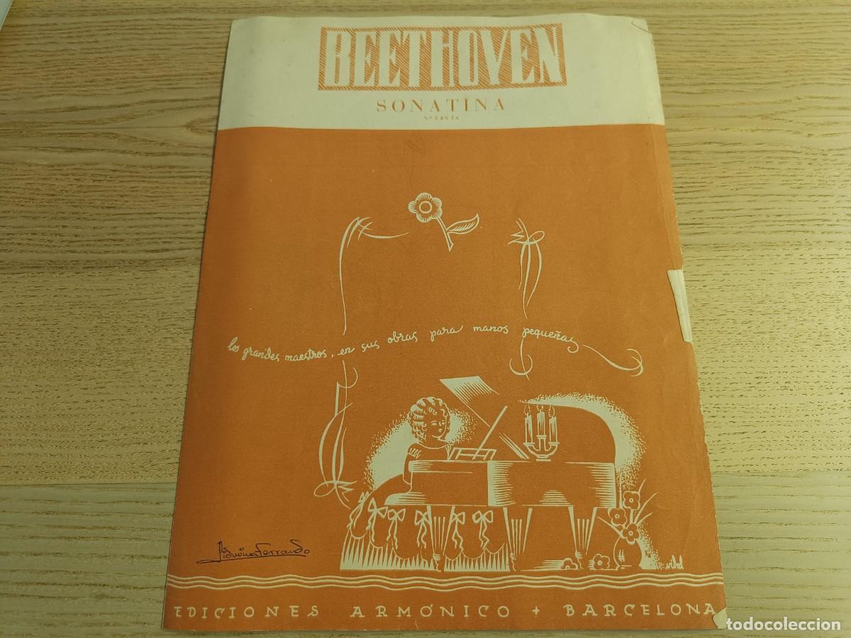 Partituras musicales: Partitura &rdquo;Sonatina n&ordm;2 en fa&rdquo; de Beethoven. Ediciones Arm&oacute;nico. Barcelona.