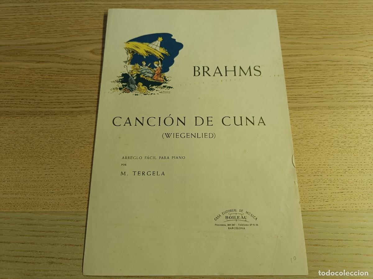 Partituras musicales: Partitura &rdquo;Canci&oacute;n de Cuna&rdquo; Wiegenlied. Brahms. Casa editorial de Musica Boileau