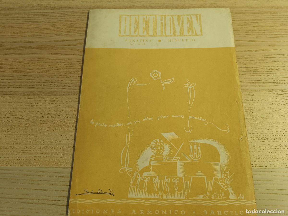 Partituras musicales: Partitura. &rdquo;Sonatina&rdquo; 1 en sol - &rdquo;Minuetto&rdquo;. Beethoven. Ediciones Arm&oacute;nico. Barcelona